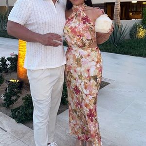 Significant Other Lapis Dress Floral Halter Midi Great Condition only worn once